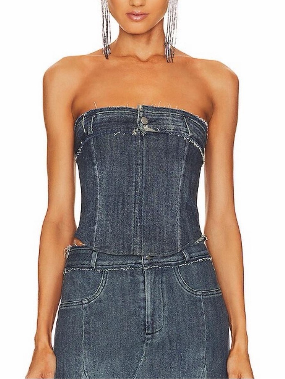 Miaou Cammie Corset in Denim-Dark size S